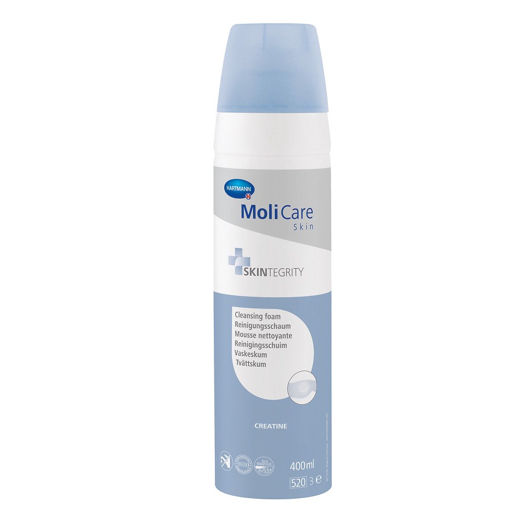 MoliCare Skin Reinigungsschaum, 400 ml, für die schnelle, schonende Reinigung des Genital- und Perinealbereichs bei Stuhlinkontinenz, 995016