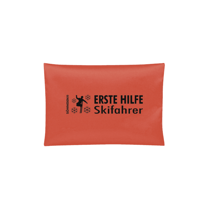 Erste Hilfe Tasche, Skifahrer blau, orange, Taschengröße 210 x 140 mm - Notemed Medizintechnik