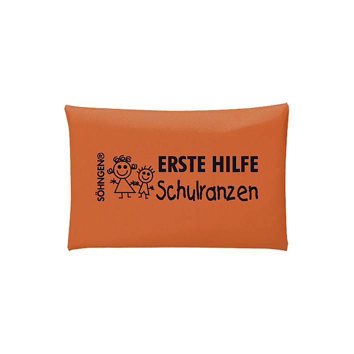 Erste Hilfe Tasche, Schulranzen blau, orange, Taschengröße 135 x 90 mm - Notemed Medizintechnik