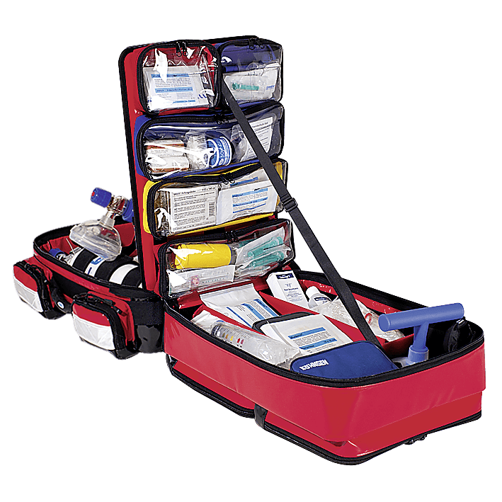 PROFiL Notfallrucksack rot gefüllt Modul A+B+O2 2L, 0406064 - Notemed Medizintechnik