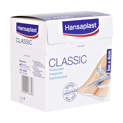 Hansaplast CLASSIC, Pflaster, Wundschnellverband, Wundpflaster, 5 m x 4 cm, 6 cm, 8 cm - Notemed Medizintechnik
