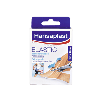 Hansaplast ELASTIC Pflaster, Wundschnellverband, Wundpflaster, 1 m x 6 cm, 1009239 - Notemed Medizintechnik