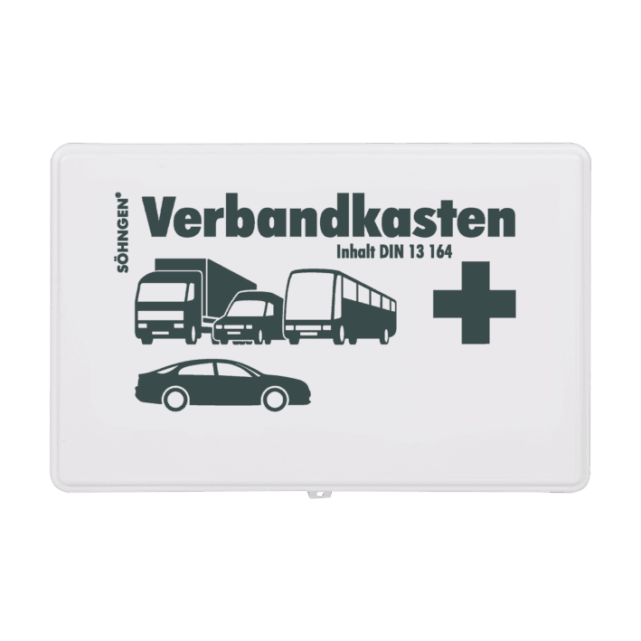 KFZ-Verbandkasten KU mit Füllung Standard DIN 13164, schwarz, orange, weiß, grün - Notemed Medizintechnik