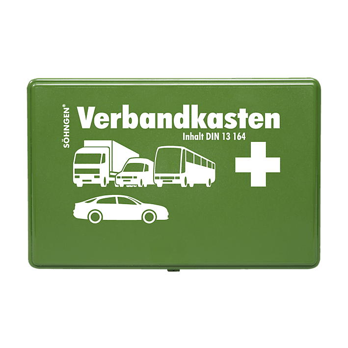 KFZ-Verbandkasten KU mit Füllung Standard DIN 13164, schwarz, orange, weiß, grün - Notemed Medizintechnik