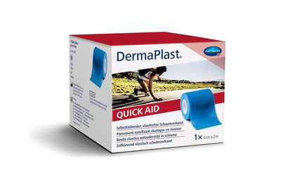 DermaPlast Quick Aid 6 cm x 2 m blau, hautfarben, Selbstklebender, elastischer, wasserabweisender Schaumverband, zur optimalen Versorgung kleinerer Verletzungen 550010, 550011 - Notemed Medizintechnik