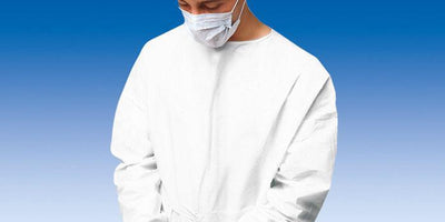 Foliodress S Besuchermantel weiß 122 cm, Besucherkittel, Einmal-Schutzkittel aus weichem Vliesstoff, Kittel, Einwegkittel, zum Schutz vor Partikelverschleppung, 604707 - Notemed Medizintechnik