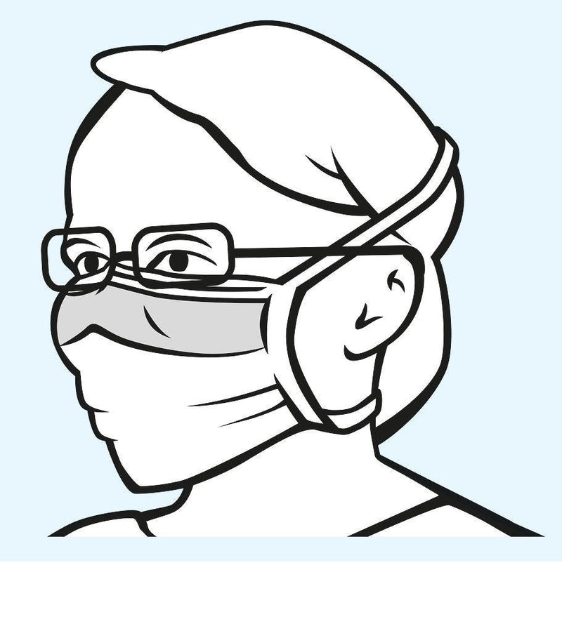 Foliodress mask Comfort Anti fogging, OP-Maske, Einwegmaske, Gesichtsmaske, speziell für Brillenträger; ein spezielles Anti-Beschlagband über dem Nasenrücken schützt vor Beschlagen von Brillengläsern, 992530 - Notemed Medizintechnik