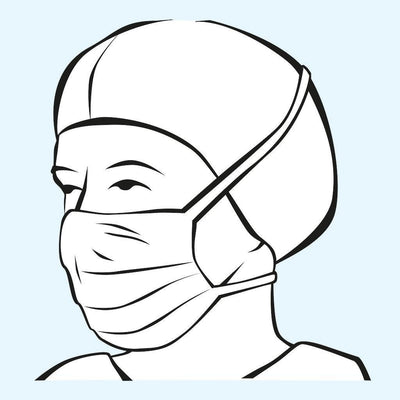 Foliodress mask Comfort Special grün, OP-Maske, Einwegmaske, Gesichtsmaske, in einer weichen Materialkombination; mit weich gepolstertem Nasenbügel und genähten Bändern; für sensible Haut, 992142 - Notemed Medizintechnik