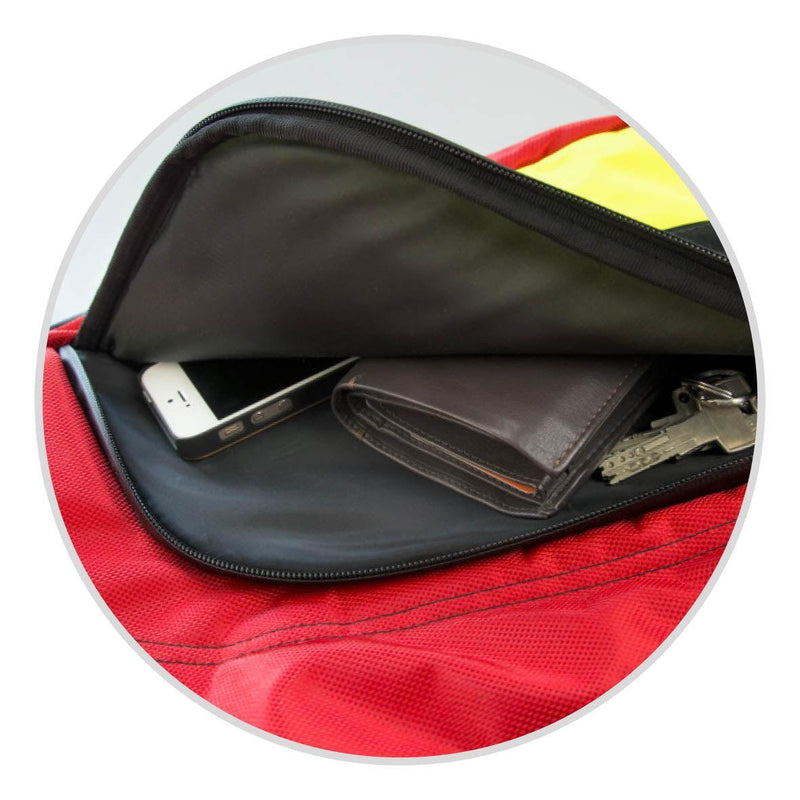 Tagesrucksack, DAYbag, Nylon, leuchtblau, rot, schwarz - Notemed Medizintechnik
