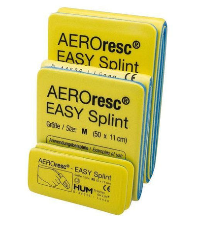 EASY Splint SET1, mit Größen 2x XS/1x M/1x XL, gefaltet, 17,5 x 12 x 6 cm, gelb/blau - Notemed Medizintechnik