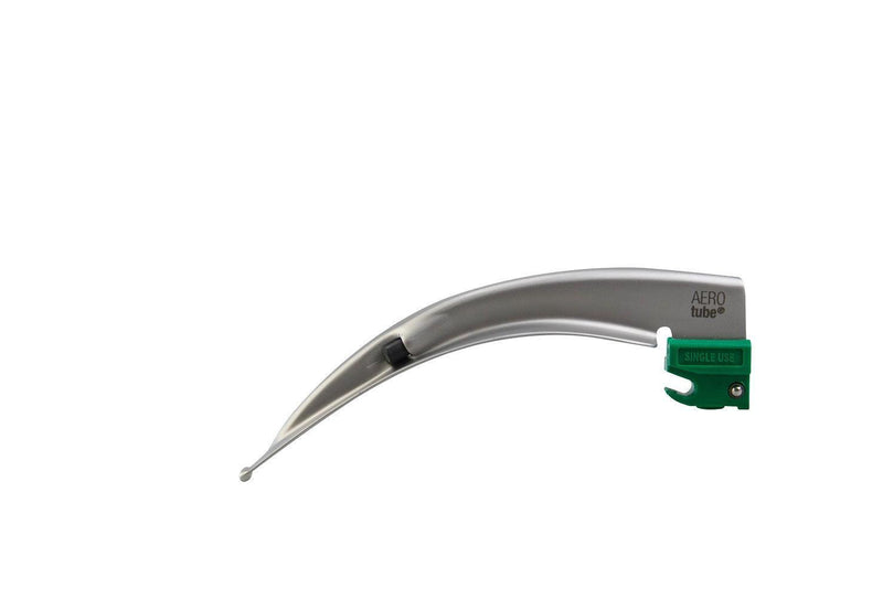 Kaltlicht-Laryngoskopgriff, EINWEG-Laryngoskopspatel, Einmalspatel, (grüner Standard) Macintosh, Miller, ECO-Version, AEROtube - Notemed Medizintechnik