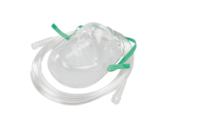 Sauerstoffmasken aus transparentem PVC, für Kinder, mit formbarem Nasenclip und elastischem Kopfhalteband, AEROpart - Notemed Medizintechnik