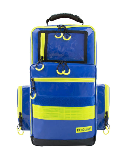 Notfallrucksack, Größe L, mit Innentaschenset, PLANENMATERIAL, blau, gelb, rot, Pro 1R PL1C - Notemed Medizintechnik