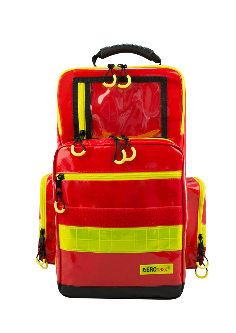 Notfallrucksack, Größe L, mit Innentaschenset, PLANENMATERIAL, blau, gelb, rot, Pro 1R PL1C - Notemed Medizintechnik