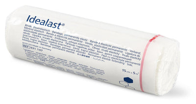Idealast weiß mit Klammer, dauerelastische Idealbinde, die nicht ausleiert, 6 cm x 5 m, 8 cm x 5 m, 10 cm x 5 m, 12 cm x 5 m, 15 cm x 5 m, 20 cm x 5 m, 931143, 
931144, 
931145, 
931146, 
931147, 
931148 Hartmann