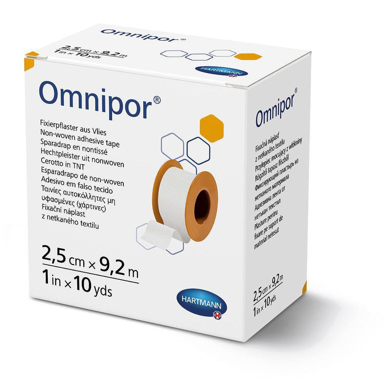 Omnipor auf Kunststoffspulen, Verbandfixierung, 9,2 m lang, Spulenpflaster, Fixierpflaster, 1,25 cm x 9,2 m, 2,5 cm x 9,2 m, 5 cm x 9,2 m, 900424, 900425, 900426 - Notemed Medizintechnik