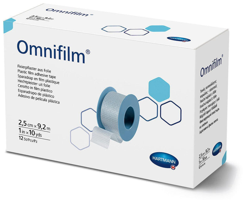 Omnifilm auf Kunststoffspulen, Verbandfixierung, Fixierpflaster, 9,2 m lang, 1,25 cm x 9,2 m, 2,5 cm x 9,2 m, 5 cm x 9,2 m, 900620, 900630, 900680 - Notemed Medizintechnik
