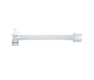 Gänsegurgel mit rechtwinkligem Drehkonnektor mit Öffnung zu 22mm I.D.,15 cm - zum Einmalgebrauch, steril, Pkg. / 20 Stück, 60-85-150-1 - Notemed Medizintechnik