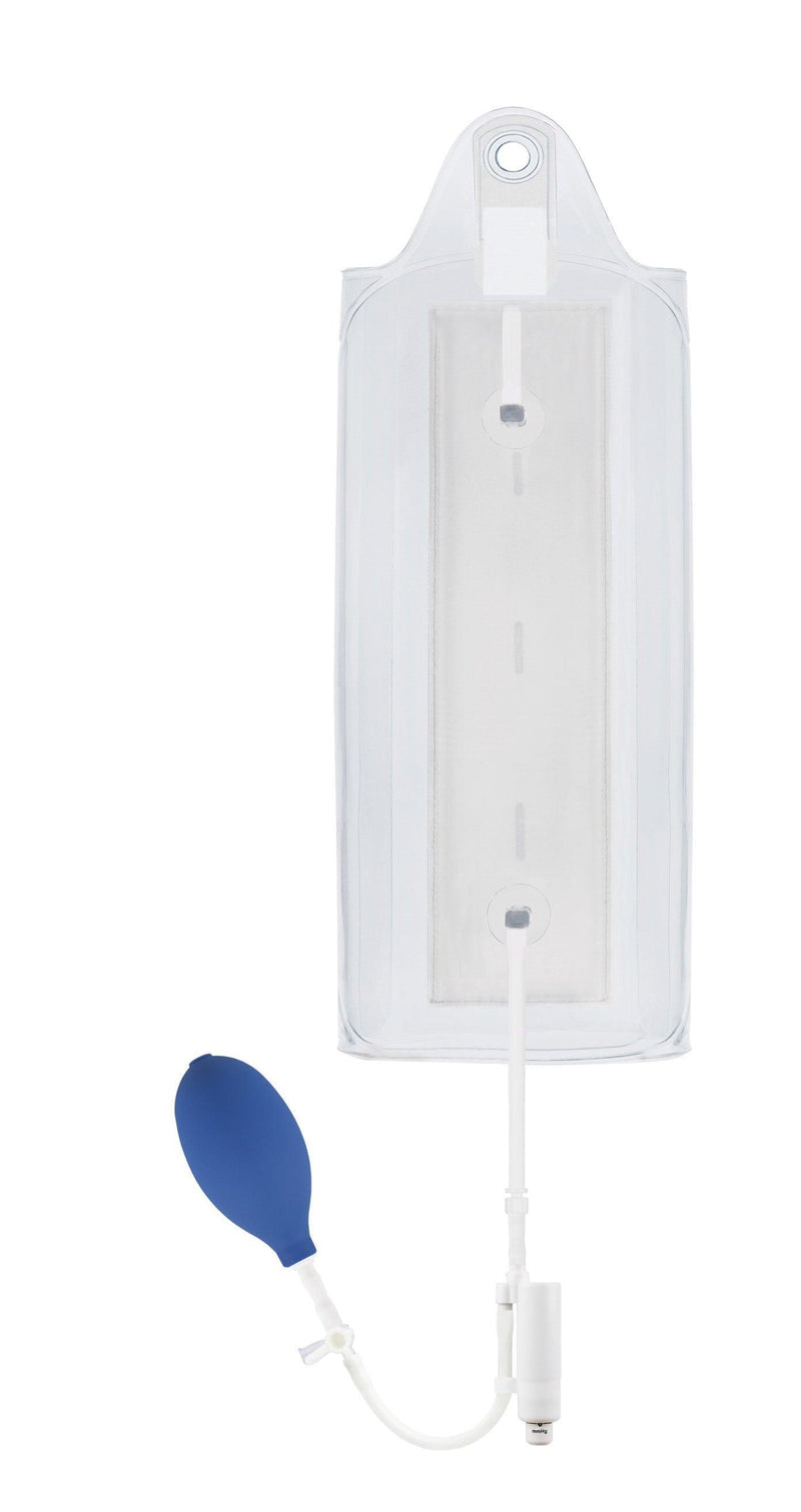 Infusor 500, 1000, 3000 transparente Druckinfusionsmanschette Handgebläse, Dreiwegehahn und farbkodierter Druckanzeige - Umschlagedesign mit Haken - Notemed Medizintechnik