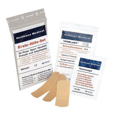Erste-Hilfe-Miniset, Praktisches Set für unterwegs im staubdichten Wiederverschlussbeutel, 65210 - Notemed Medizintechnik