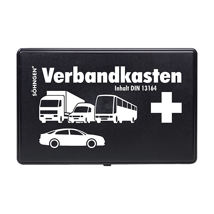KFZ-Verbandkasten leer Kunststoff schwarz, orange, weiß, grün, wählbar