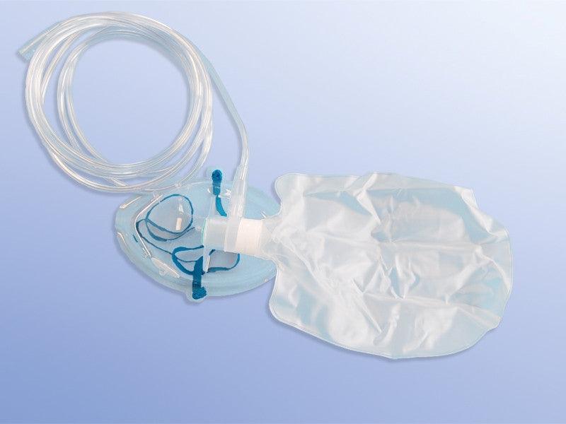 Sauerstoffmaske Erwachsene mit Sauerstoffreservoir mit einem Ventil, Teilrückatmung, PZN 9912145, 0100008132 - Notemed Medizintechnik 