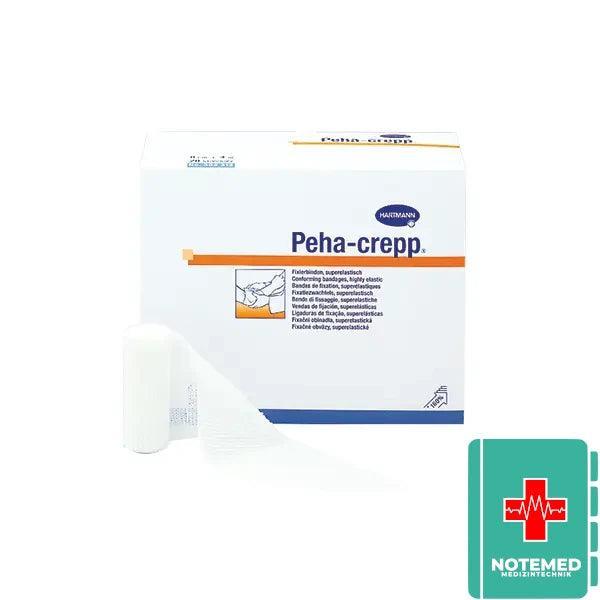 Peha-crepp, gedehnt 4 m lang, einzeln verpackt, superelastische Fixierbinde, 4 cm x 4 m, 6 cm x 4 m, 8 cm x 4 m, 10 cm x 4 m, 12 cm x 4 m, 303210, 
303211, 
303212, 
303213, 
303214 - Notemed Medizintechnik 