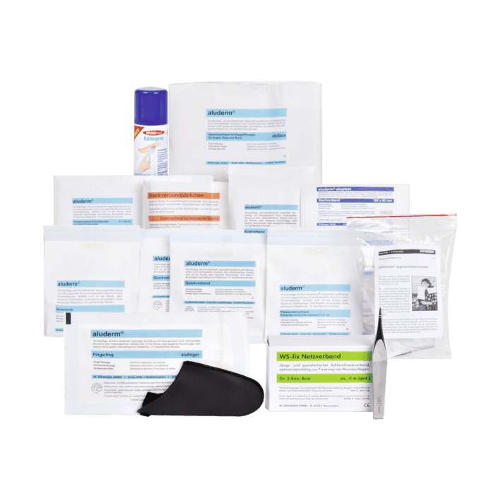 aluderm® Plus Extra Set, vereinfacht dem Helfer die Versorgung und Betreuung von Verletzungen, 0303005 - Notemed Medizintechnik 