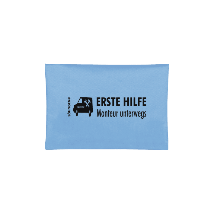 Erste Hilfe Tasche, Monteur unterwegs blau, orange, Taschengröße 210 x 140 mm - Notemed Medizintechnik 