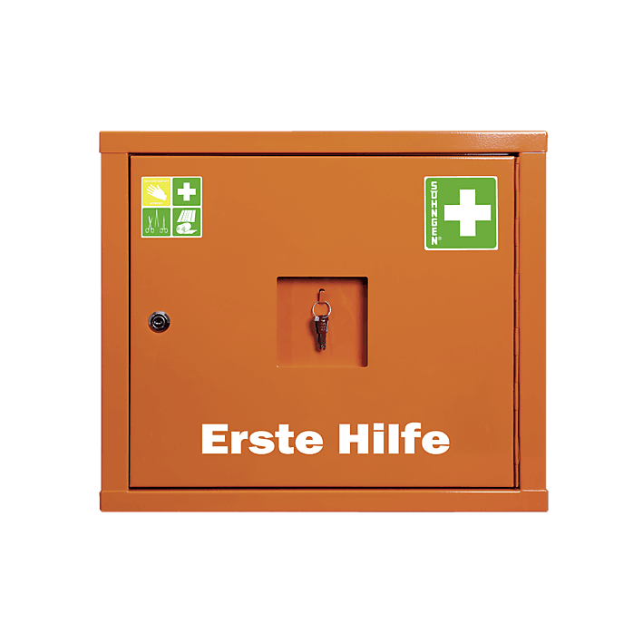 Verbandschrank JUNIORSAFE Norm Plus orange, weiß, grün Söhngen