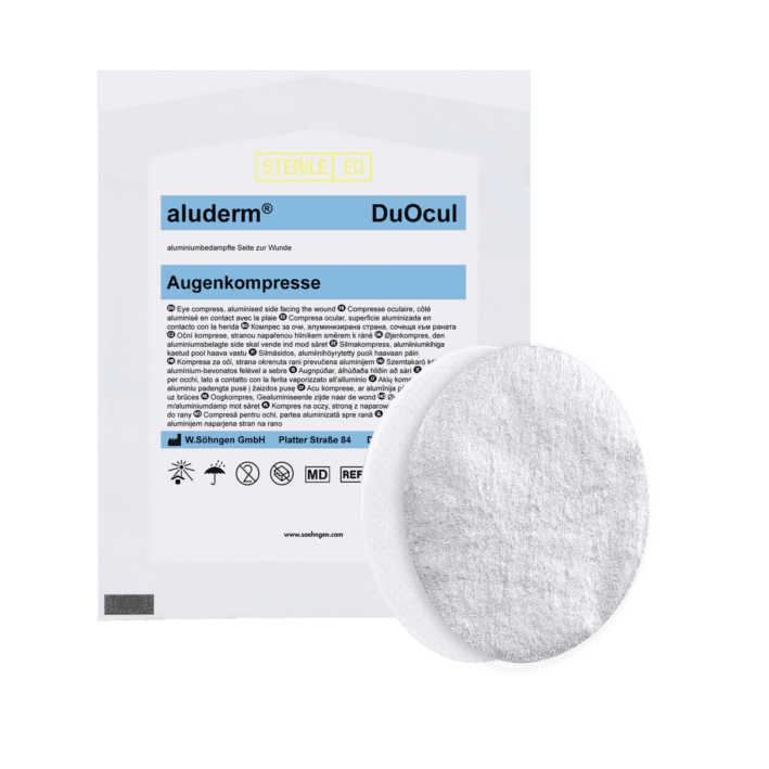 aluderm® Augenkompresse DuOcul, Augenkompresse, Wundversorgung und Polsterung von Augenverletzungen, 1003340 - Notemed Medizintechnik 