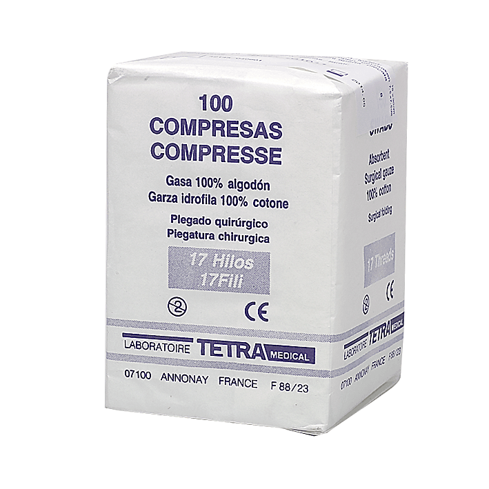 Mullkompresse, 7,5 x 7,5 cm, 10 x 10 cm, unsteril, Pkg. 100 Stück, 1005059, 1005060, 1005061 - Notemed Medizintechnik 