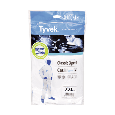 Einmalschutzanzug, Tyvek® Classic Xpert Schutz- overall Kat.III Typ 5+6 Gr.XXL - Notemed Medizintechnik 