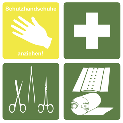 Piktogramm Erste-Hilfe 4 Motive, Block 70 x 70mm, 1008025 Söhngen