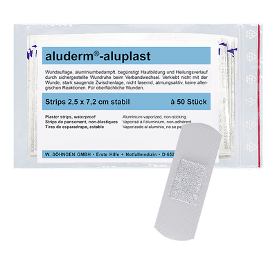 aluderm®-aluplast stabil Strips 2,5 x 7,2 cm 10 oder 50 Stück Söhngen