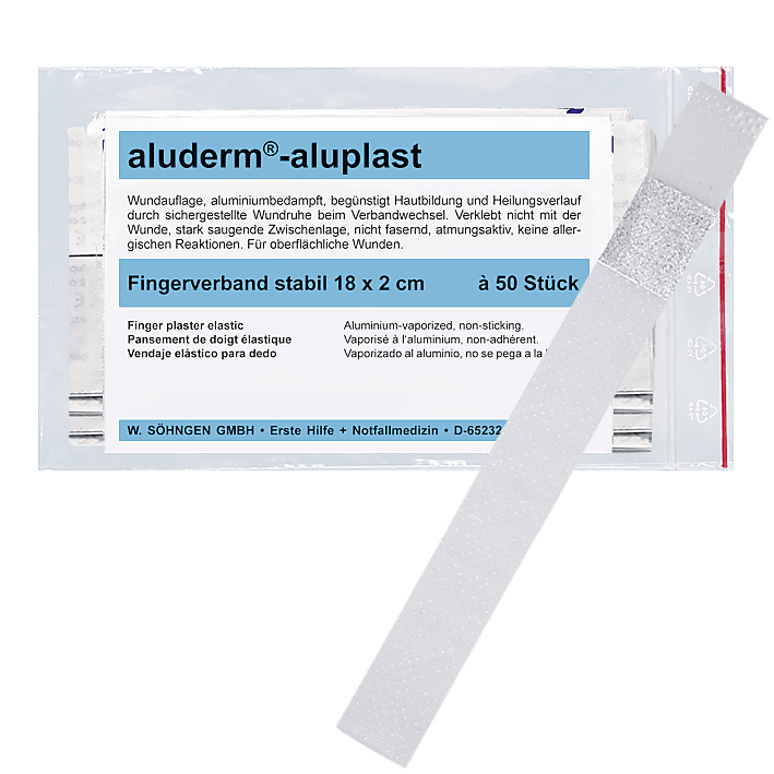 aluderm®-aluplast stabil Fingerverband 18x2cm 10 oder 50 Stück - Notemed Medizintechnik 