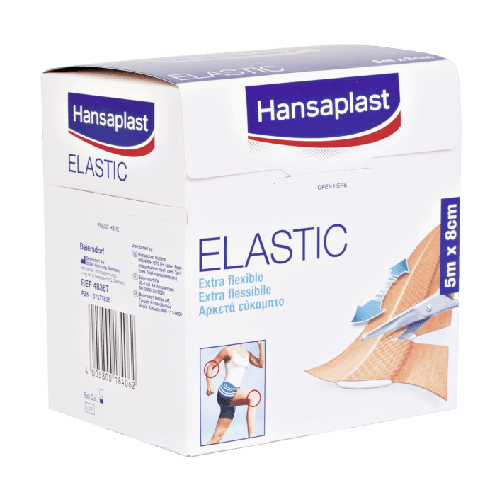 Hansaplast ELASTIC, Pflaster, Wundschnellverband, Wundpflaster, 5 m x 4 cm, 6 cm, 8 cm - Notemed Medizintechnik 