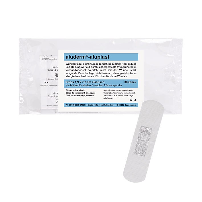aluderm®-aluplast Nachfüllset Spender 7,2 x 1,9 cm 30 Stk, 1009911 - Notemed Medizintechnik 