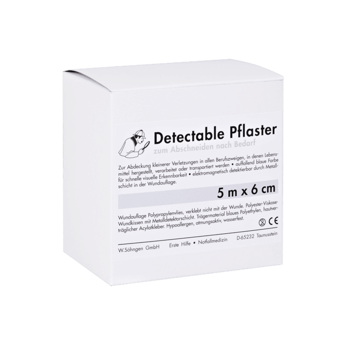 Pflasterverband detectable 5 m x 6 cm, 5m x 8 cm - Notemed Medizintechnik 