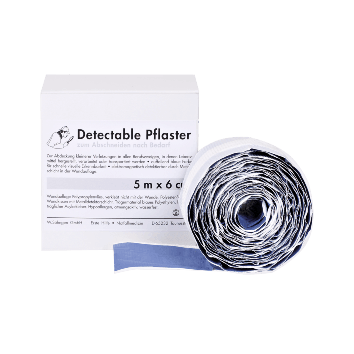 Pflasterverband detectable 5 m x 6 cm, 5m x 8 cm - Notemed Medizintechnik 
