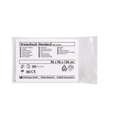 Dreiecktuch Standard weiß, Dreiecktuch nach DIN 13168, Maße: 96 x 96 x 136 cm, 1010001 - Notemed Medizintechnik 