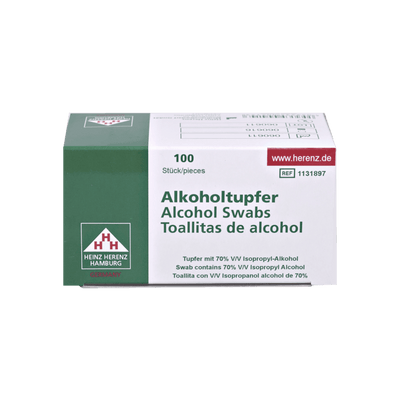 Herenz Alcohol-Swabs, Alkoholtupfer, Packung mit 100 Stück - Notemed Medizintechnik 