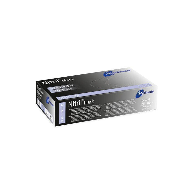 Nitril® Black Untersuchungshandschuh aus Nitril, puderfrei, X-Large (9), Large (8-8,5), Medium (7-7,5), Small (6-6,5), Small (6-6,5), X-Small (5,5), 1284XL, 1284L, 1284M, 1284S - Notemed Medizintechnik 