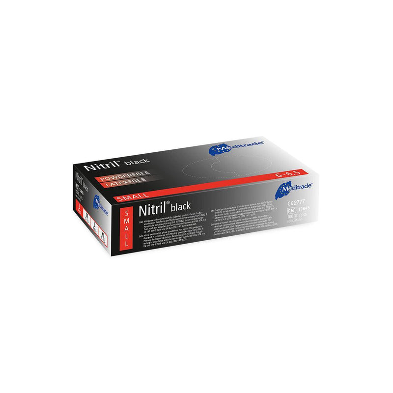 Nitril® Black Untersuchungshandschuh aus Nitril, puderfrei, X-Large (9), Large (8-8,5), Medium (7-7,5), Small (6-6,5), Small (6-6,5), X-Small (5,5), 1284XL, 1284L, 1284M, 1284S - Notemed Medizintechnik 