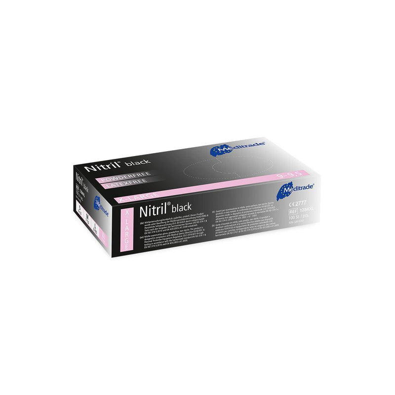 Nitril® Black Untersuchungshandschuh aus Nitril, puderfrei, X-Large (9), Large (8-8,5), Medium (7-7,5), Small (6-6,5), Small (6-6,5), X-Small (5,5), 1284XL, 1284L, 1284M, 1284S - Notemed Medizintechnik 