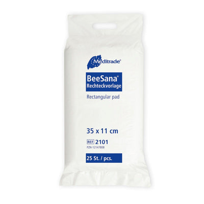 BeeSana® Rechteckvorlage, bei leichter Inkontinenz für bettlägerige Personen. Als Wöchnerinnenvorlage für die Phase nach der Geburt 11 x 35 cm, 2101 - Notemed Medizintechnik 
