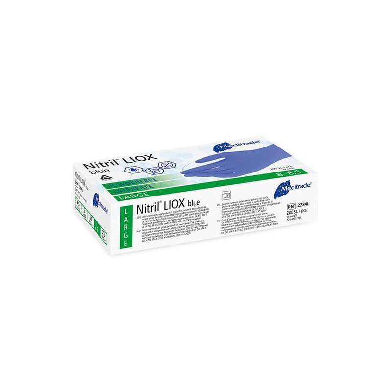 Nitril® LIOX, antimikrobieller Untersuchungshandschuh aus Nitril, BLAU, puderfrei, X-Large (9), Large (8-8,5), Medium (7-7,5), Small (6-6,5), Small (6-6,5), X-Small (5,5), 2284XL, 
 2284L, 
 2284M, 
 2284S, 
 2284XS
