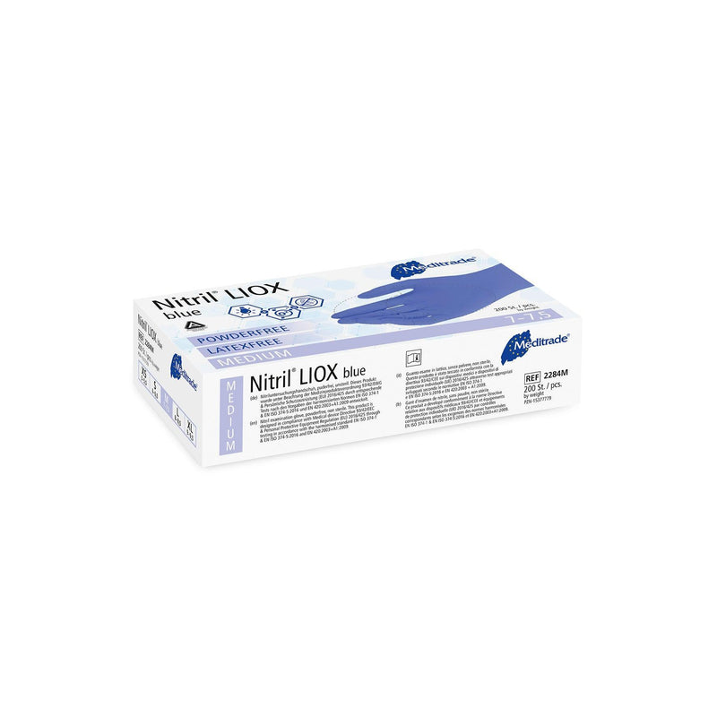 Nitril® LIOX, antimikrobieller Untersuchungshandschuh aus Nitril, BLAU, puderfrei, X-Large (9), Large (8-8,5), Medium (7-7,5), Small (6-6,5), Small (6-6,5), X-Small (5,5), 2284XL, 
 2284L, 
 2284M, 
 2284S, 
 2284XS