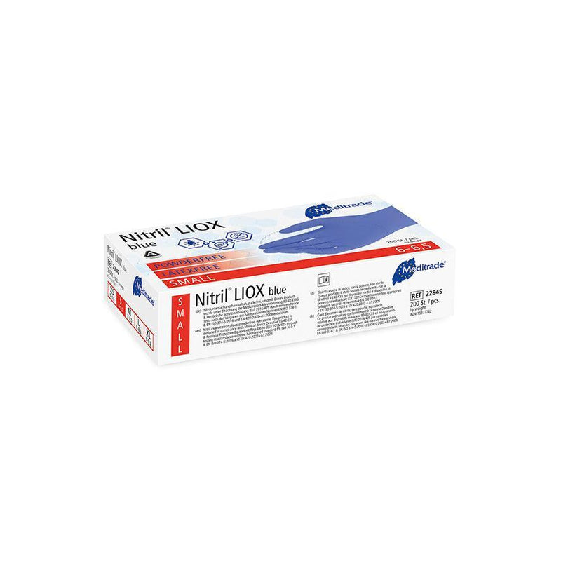 Nitril® LIOX, antimikrobieller Untersuchungshandschuh aus Nitril, BLAU, puderfrei, X-Large (9), Large (8-8,5), Medium (7-7,5), Small (6-6,5), Small (6-6,5), X-Small (5,5), 2284XL, 
 2284L, 
 2284M, 
 2284S, 
 2284XS