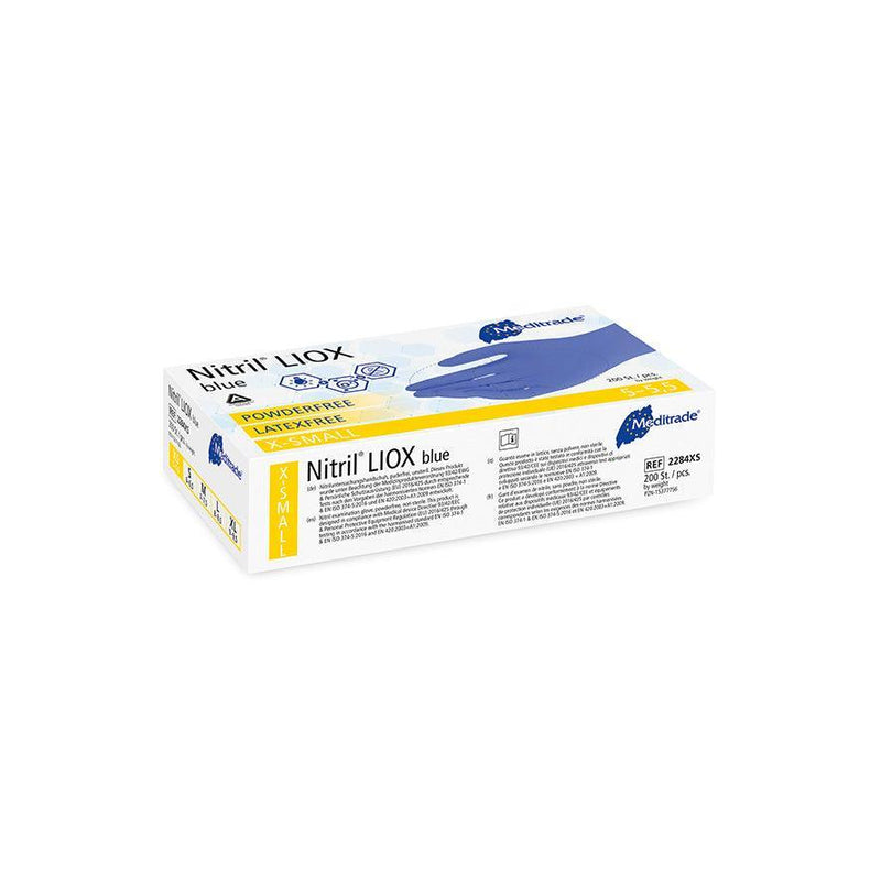 Nitril® LIOX, antimikrobieller Untersuchungshandschuh aus Nitril, BLAU, puderfrei, X-Large (9), Large (8-8,5), Medium (7-7,5), Small (6-6,5), Small (6-6,5), X-Small (5,5), 2284XL, 
 2284L, 
 2284M, 
 2284S, 
 2284XS